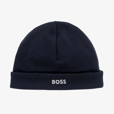 Hugo Boss Boss Baby Boys Navy Blue Cotton Hat