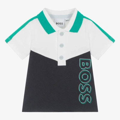 Hugo Boss Boss Baby Boys Navy Blue Cotton Polo Shirt