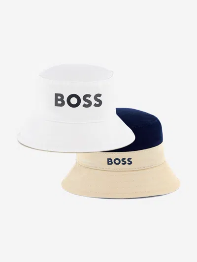 Hugo Boss Kids' Boss Baby Boys Reversible Bucket Hat In Multi