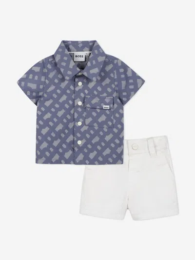 Hugo Boss Kids' Boss Baby Boys Shirt And Shorts Set