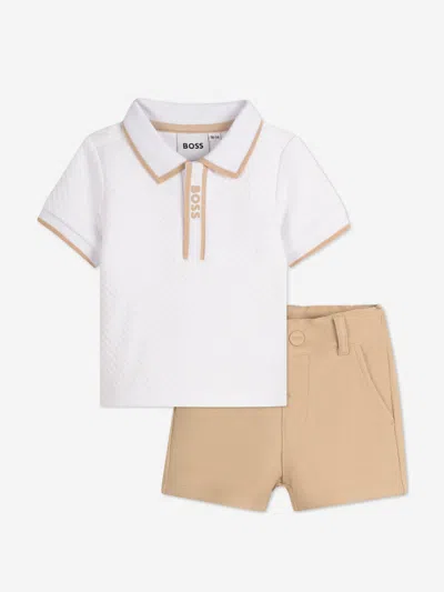 Hugo Boss Kids' Boss Baby Boys Short Set In White
