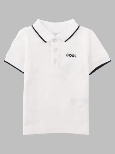 Hugo Boss Boss Baby Cotton Polo Shirt In White