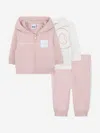Hugo Boss Boss Baby Girls 3 Piece Tracksuit Set In Pink