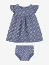 Hugo Boss Boss Baby Girls Monogram Dress And Bloomers In Blue