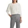 Hugo Boss Bagana Silk Top In Soft Cream