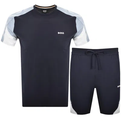Hugo Boss Boss Balance T Shirt And Short Set Navy In Blue