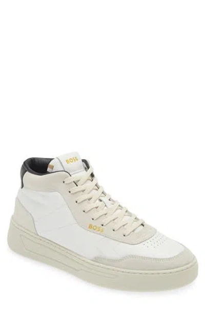 Hugo Boss Boss Baltimore High Top Sneaker In Natural