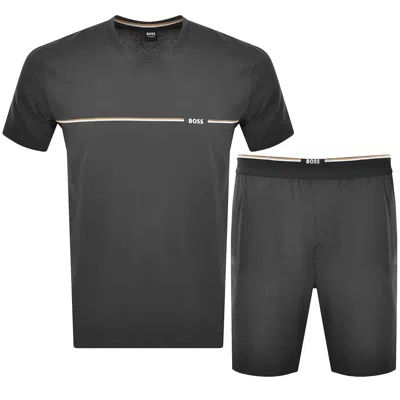 Hugo Boss Boss Bamboo T Shirt And Short Set Grey In Gray