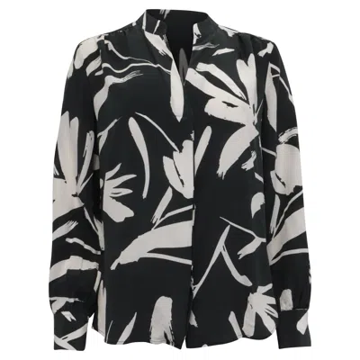 Hugo Boss Boss Banora Print Blouse In Black Silk In Multi