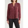 Hugo Boss Boss Banora Silk Top In Burgundy