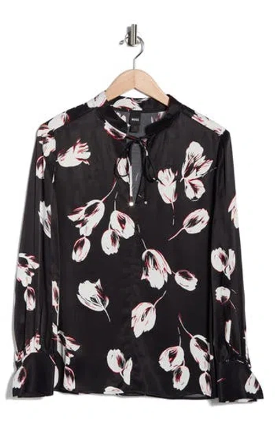Hugo Boss Boss Barabi Woven Top In Black