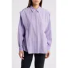 Hugo Boss Boss Barchivio Stripe Button-up Shirt In Iris Pinstripe