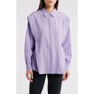 Hugo Boss Boss Barchivio Stripe Button-up Shirt In Iris Pinstripe
