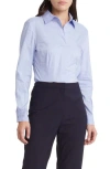 Hugo Boss Slim-fit Blouse In An Organic-cotton Blend In Chambray Blue