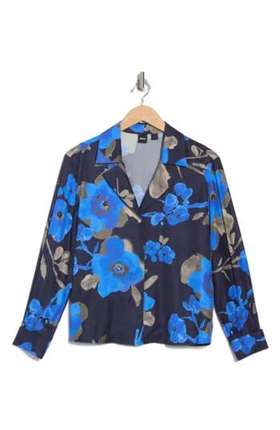 Hugo Boss Boss Basiga Long Sleeve Button-up Shirt In Blue