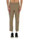 Hugo Boss Cropped Elastic Waistband Trousers With Button Detail In Brown