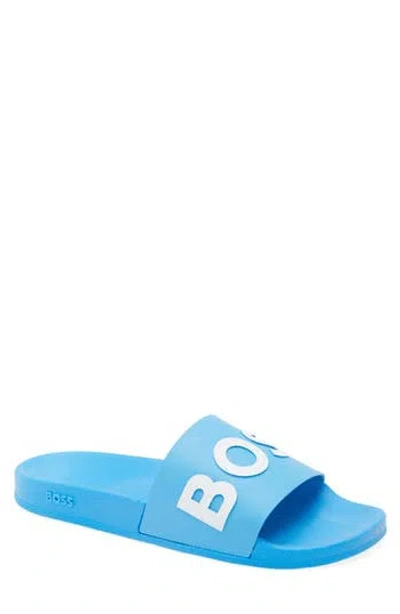 Hugo Boss Boss Bay Slide Sandal In Blue