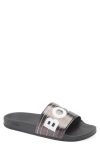 Hugo Boss Men's Bay It Logo Slides In Charcoal