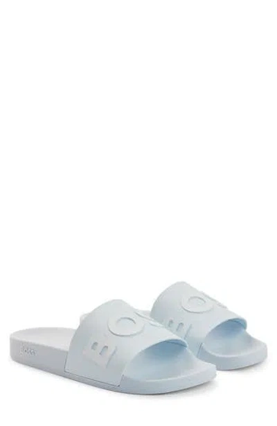 Hugo Boss Boss Bay Slide Sandal In Light/pastel Blue