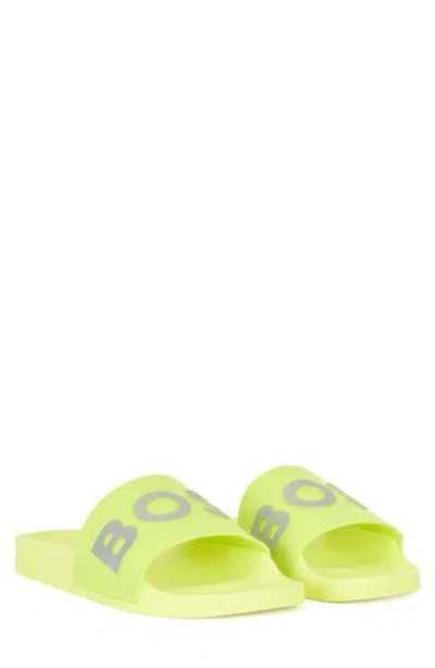 Hugo Boss Boss Bay Slide Sandal In Light/pastel Yellow