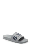 Hugo Boss Boss Bay Slide Sandal In Pastel Grey