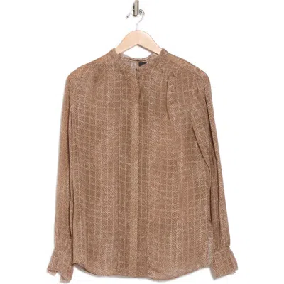 Hugo Boss Boss Becapey Long Sleeve Shirt In Brown