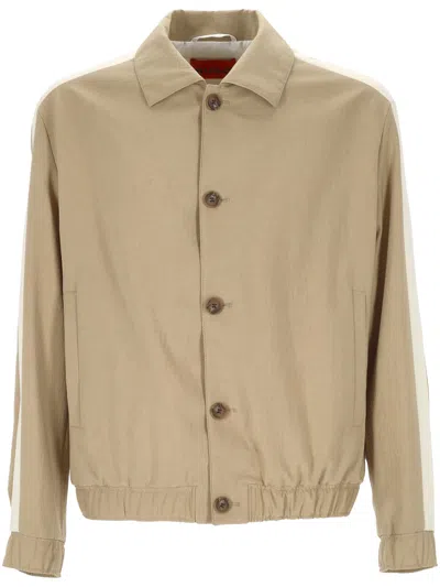 Hugo Boss Boss Beige Jacket With Buttons In Nude