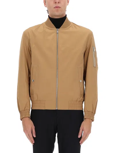 Hugo Boss Boss Beige Polyester Jacket In Brown