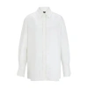 Hugo Boss Long-sleeved Blouse With Ladder-lace Trim In White