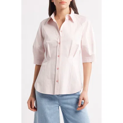 Hugo Boss Boss Belaurena Puff Elbow Sleeve Button-up Shirt In Crystal