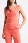 Hugo Boss Boss Belidina Sleeveless Stretch Silk Top In Calypso
