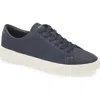 Hugo Boss Boss Belwar Low Top Pebbled Leather Sneaker In Dark Blue