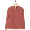 Hugo Boss Boss Bemiu Pleated Long Sleeve Silk Top