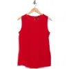 Hugo Boss Boss Bemula Sleeveless Silk Top In Red