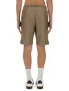 Hugo Boss Bermuda With Logo In Beige