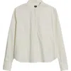 Hugo Boss Boss Bertyna Monday Cotton Band Collar Button-up Shirt In White