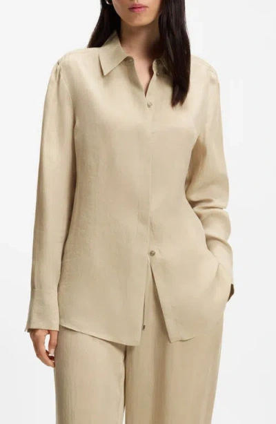Hugo Boss Boss Beruta Button-up Shirt In Neutral