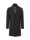 Hugo Boss Boss Bib-front Wool-blend Jacket In Black