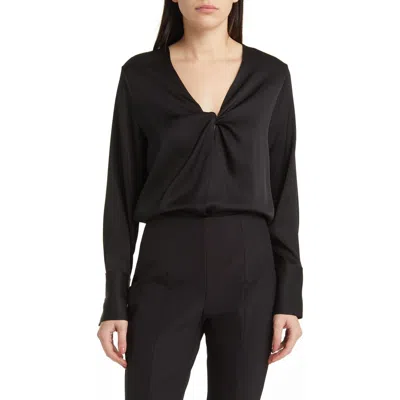 Hugo Boss Boss Bidinta Silk Blend Top In Black