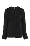 Hugo Boss Boss Bidinta Silk Blouse In Black