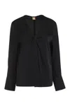 Hugo Boss Boss Bidinta Silk Blouse In Black
