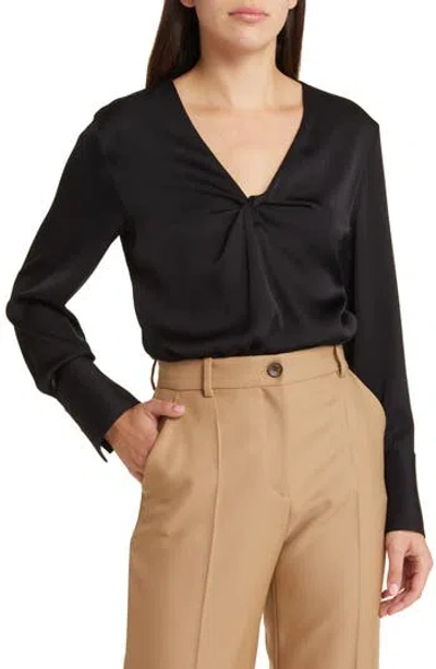 Hugo Boss Boss Bidinta V-neck Top In Black