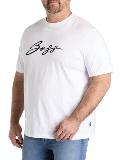 Hugo Boss Boss Big & Tall  Thompson Script T-shirt In White