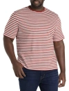 Hugo Boss Boss Big & Tall Tiburt 457 Striped T-shirt In Open Brown