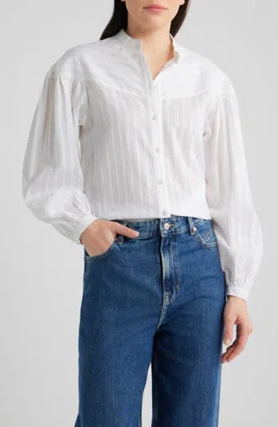 Hugo Boss Boss Bilmant Embroidered Stripe Cotton Muslin Button-up Shirt In Multi