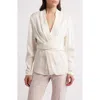 Hugo Boss Boss Bimkai Front Wrap Top In Soft Cream