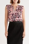 Hugo Boss Boss Binalli Floral Ruffle Sleeveless Top In Multi