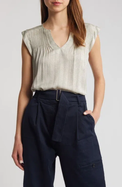 Hugo Boss Boss Binalli Top In Soft Cream Chevron Print
