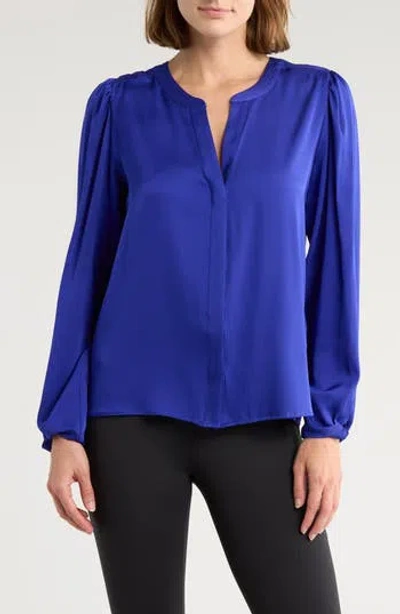 Hugo Boss Boss Biralana Stretch Silk Top In Blue