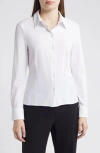 Hugo Boss Extra-slim-fit Blouse In Italian Performance-stretch Dobby In Bright White